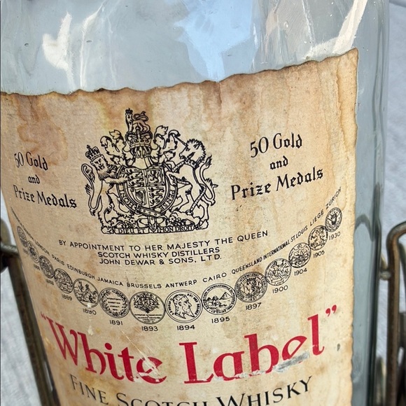 White Label Fine Scotch Whisky Bottle and Stand - Picture 8 of 11